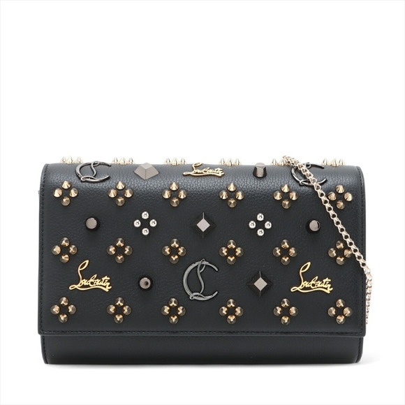 Christian Louboutin Handbags - Christian Louboutin Panettone Leather Stud Chain Shoulder Bag Black